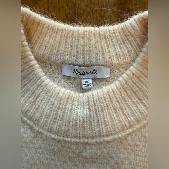 Madewell Havener Cable Pullover Sweater Heather Powder NWOT Crew Neck Size XS - Picture 9 of 13